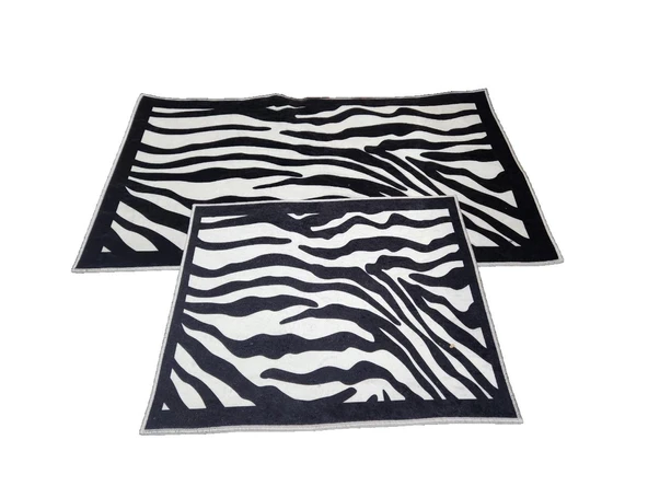2Lİ BANYO SETİ BASKILI ZEBRA SİYAH - 8