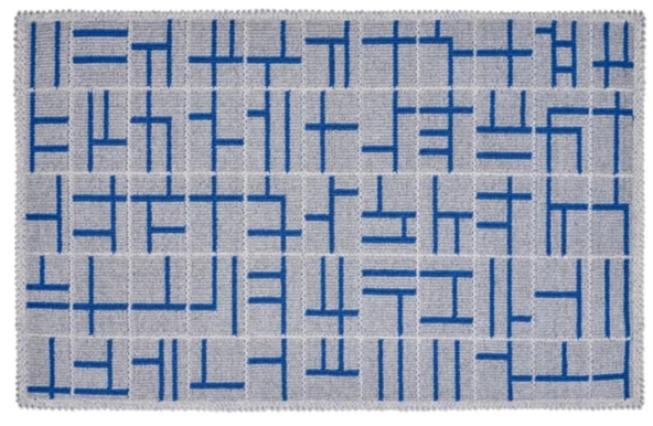 BANYO PASPASI 2'Lİ SET BLUNİTY GRİD MAVİ - Resim 3