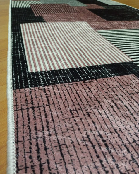 BANYO PASPASI 2'Lİ SET BASKILI KARE PEMBE - Resim 4