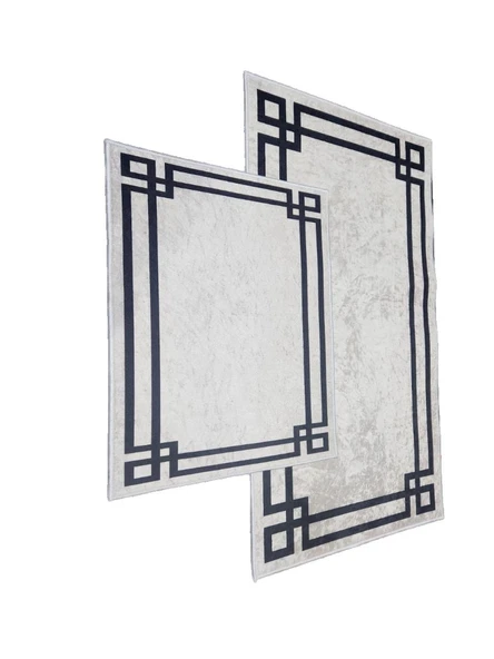 BANYO PASPASI 2'Lİ SET BASKILI LUNA BEYAZ - Resim 2