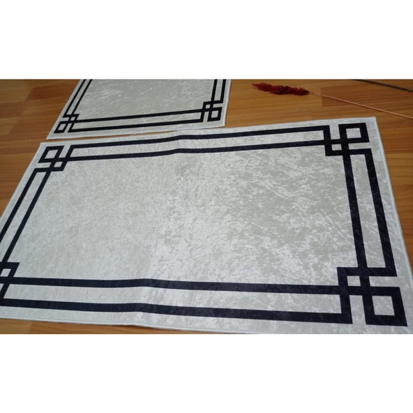 2Lİ BANYO SETİ BASKILI LUNA BEYAZ