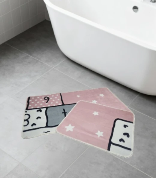 BANYO PASPASI 2'Lİ SET 3D BASKILI YILDIZ ürün görseli