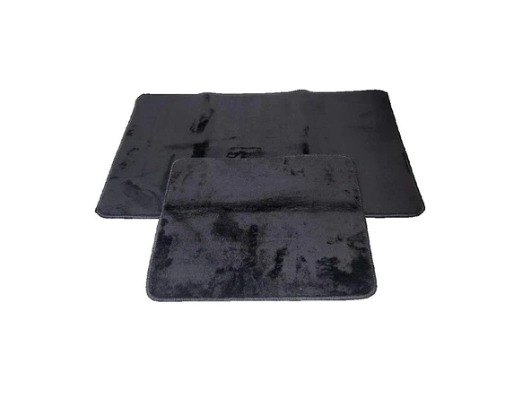 BANYO PASPASI 2'Lİ SET ECOSER PUFF SİYAH - Resim 2