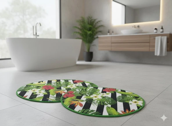 BANYO PASPASI 2'Lİ SET 3D BASKILI JEL PALM ürün görseli