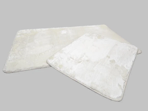 2 Lİ BANYO PASPASI ECOSER PUFF KREM - Resim 6