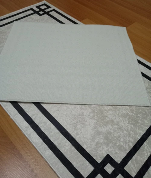 BANYO PASPASI 2'Lİ SET BASKILI LUNA BEYAZ - Resim 3