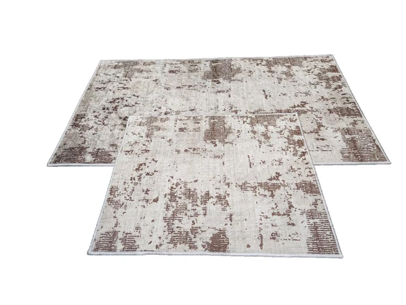 2Lİ BANYO SETİ BASKILI GRANİT KAHVE - 4