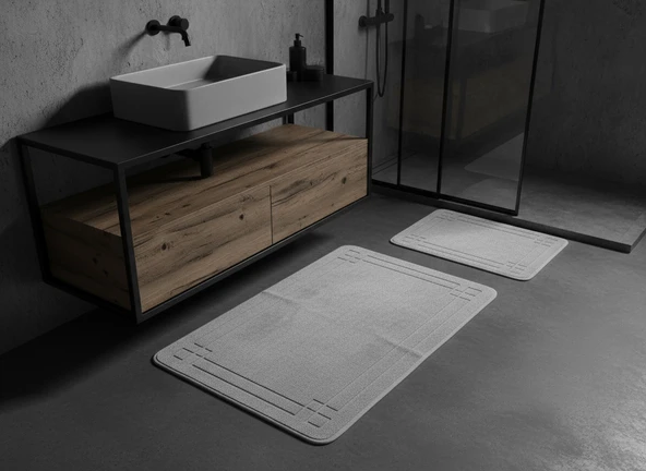 BANYO PASPASI 2 Lİ SET  ASOS GRİ ürün görseli