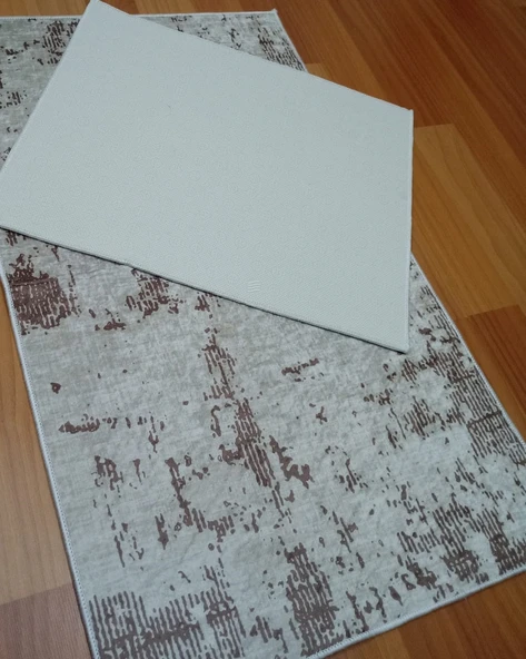 BANYO PASPASI 2'Lİ SET BASKILI GRANİT KAHVE - Resim 3