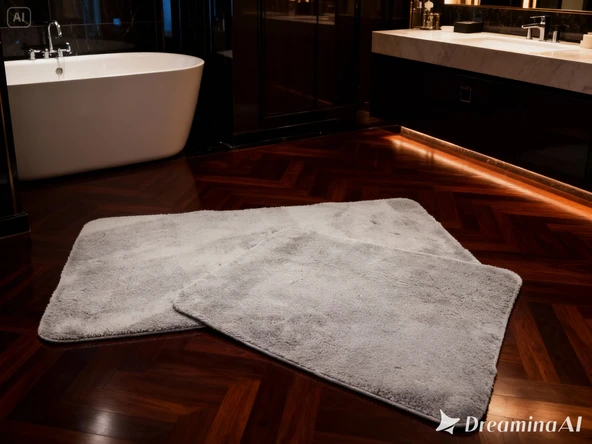 BANYO PASPASI 2'Lİ SET SET PUFF GRİ ürün görseli