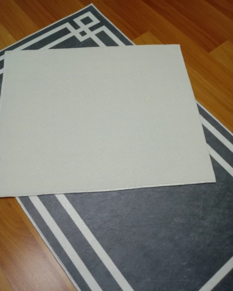 2Lİ BANYO SETİ BASKILI LUNA GRİ - 8
