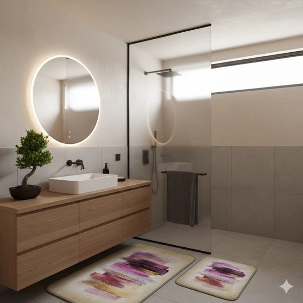 BANYO PASPASI 2'Lİ SET 3D BASKILI JEL TUAL ürün görseli