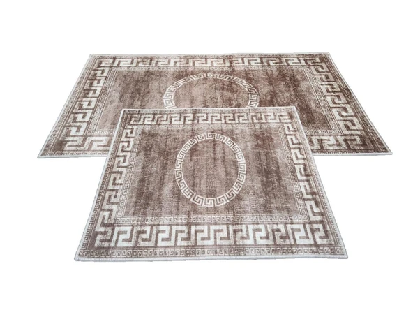 2Lİ BANYO SETİ BASKILI VERSACE KAHVE - 8