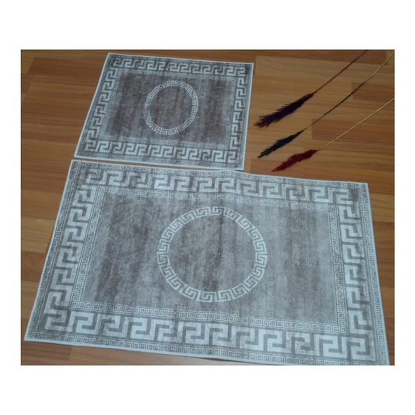 2Lİ BANYO SETİ BASKILI VERSACE KAHVE - 5