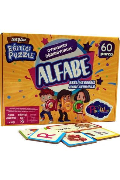 Playwood  Ahşap Eğitici Puzzle / Alfabe