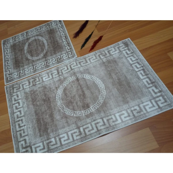 2Lİ BANYO SETİ BASKILI VERSACE KAHVE - 3