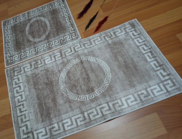 2Lİ BANYO SETİ BASKILI VERSACE KAHVE - 4