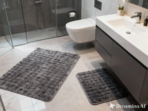 BANYO PASPASI 2'Lİ SET PUFF MARMARİS ANTRASİT ürün görseli