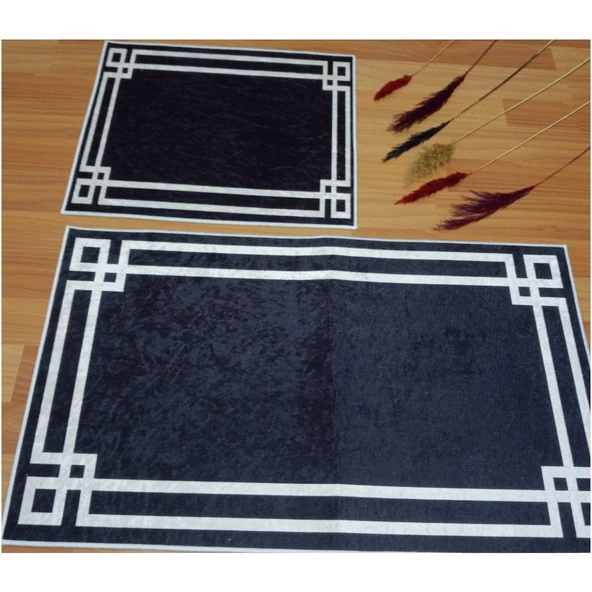 BANYO PASPASI 2'Lİ SET BASKILI LUNA SİYAH - Resim 6