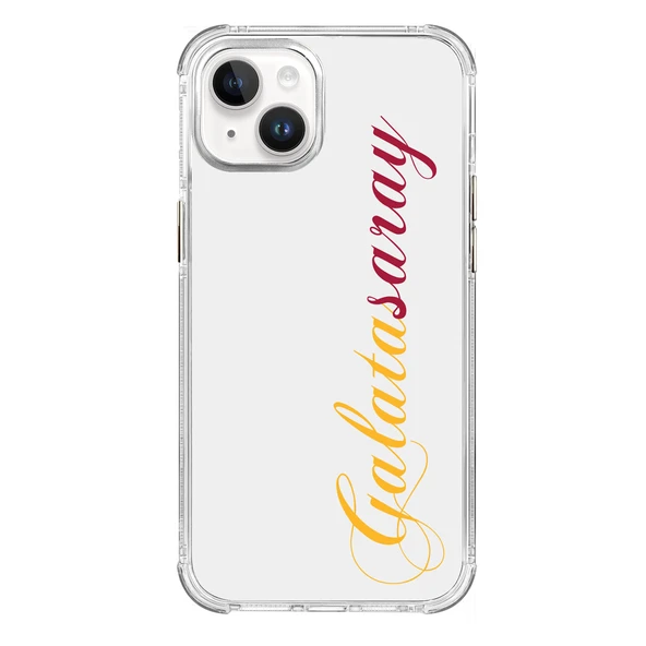 Galatasaray El Yazı Sarı Kırmızı Şeffaf Telefon Kılıfı