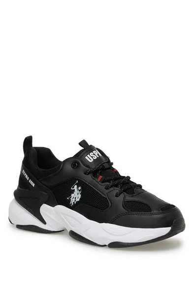 U.S. Polo Assn. MAYBE WMN 5FX 101947172 Kadın Spor Ayakkabı Siyah Beyaz 36-40 - Resim 2