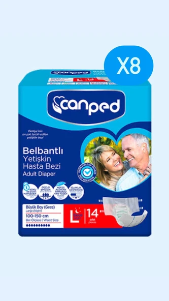 Canped Belbantlı Yetişkin Hasta Bezi Gece L 112'li ürün görseli