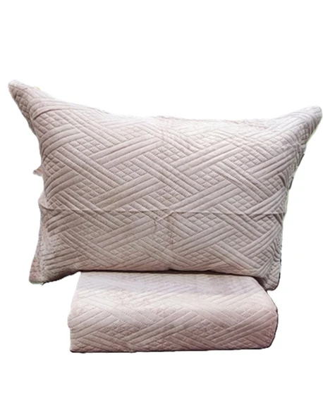 VİCENZA ÇİFT KİŞİLİK TAY TÜYÜ YATAK ÖRTÜSÜ PUDRA - Resim 4