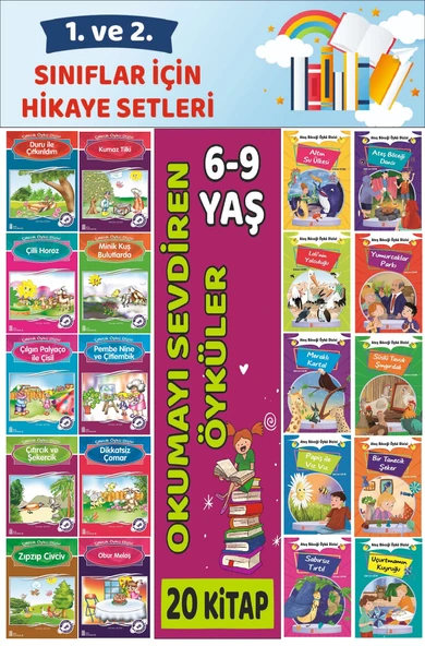 1.ve 2.Sınıflar İçin Okuma Alışkanlığı Kazandıran Mükemmel 20 li Hikaye Seti 2 ürün görseli 1