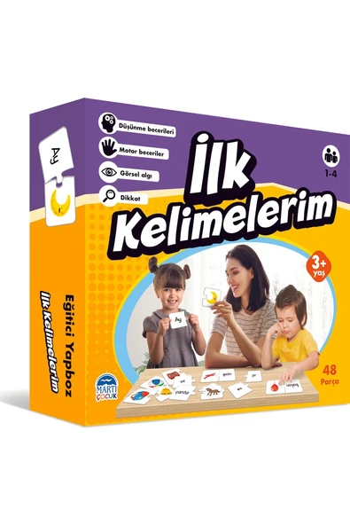 İlk Kelimelerim - Eğitici Öğretici Yapboz 48 Parça 3+ Yaş