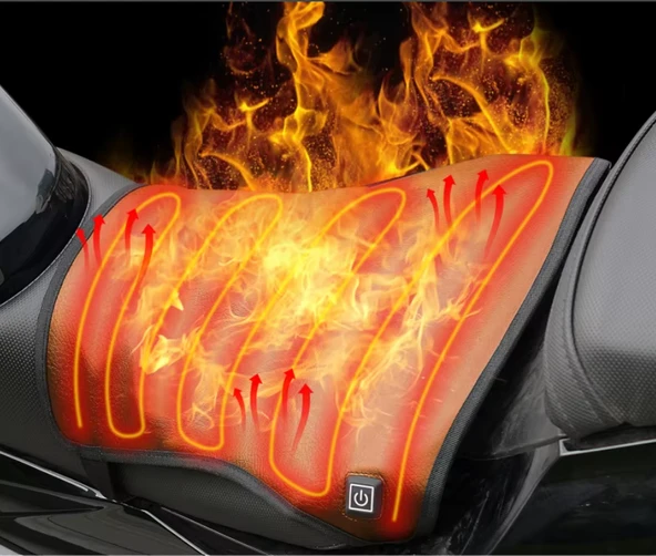 Algaride  Motorsiklet Isıtmalı  sele koltuk kılıfı Scooter Moped motocross tüm marka modellere uyumlu - 2