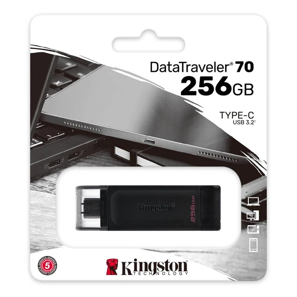 Kingston DT70 256GB USB-C 3.2 Gen 1 Type-C Flash Bellek - Resim 2