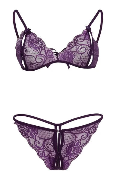 Mor Dantelli Sütyen Ve Gstring Takımı Tm2087 - 3