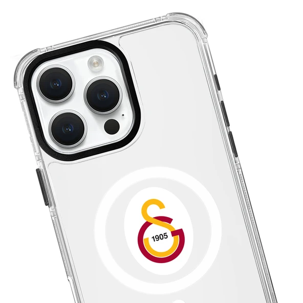 iPhone 13 Pro Galatasaray Magsafe Parçalı Logo Şeffaf Telefon Kılıfı - 2