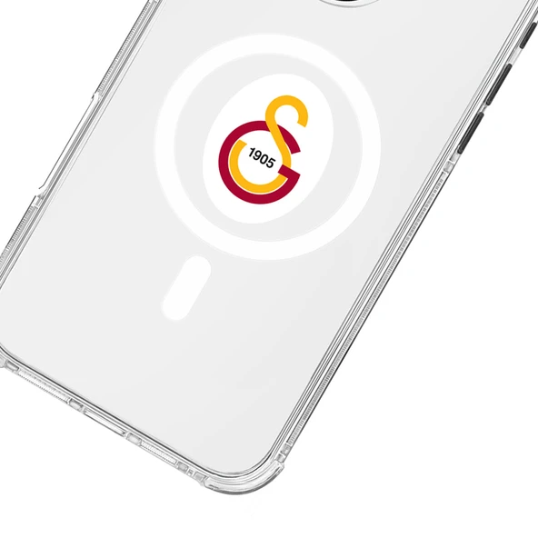 Galatasaray Magsafe Parçalı Logo Şeffaf Telefon Kılıfı - 3