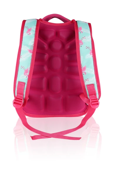 Lugmo Flamingo 3 Lü İlkokul Çanta Seti  Kız Çocuk Çantası Astarlı Pedli Yeşil-Pembe - 4