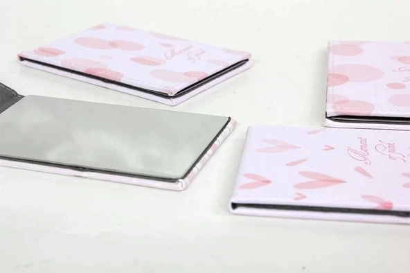 Cep Aynası Standlı Pembe - Resim 6