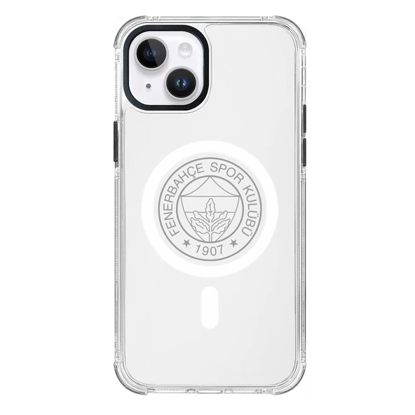 iPhone 13 Fenerbahçe Magsafe Monochrome Logo Şeffaf Telefon Kılıfı