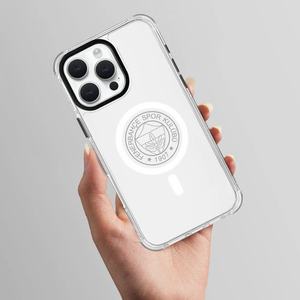iPhone 16 Pro Max Fenerbahçe Magsafe Monochrome Logo Şeffaf Telefon Kılıfı - 4