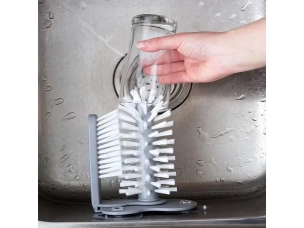 Vantuzlu Elde Bulaşık Yıkama Fırçası - Resim 2