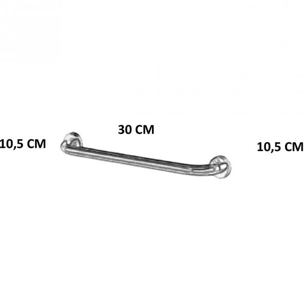 Paslanmaz 304 Ø32 30 Cm Engelli Tutunma Barı - 2