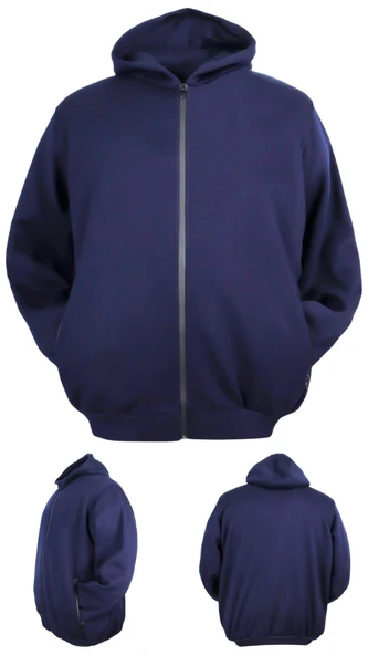 Erkek Büyük Beden 105 - 185 Kilo Arası İçin Uygun Kapüşonlu 3 İplik Şardonlu Kışlık Kalın Sweat Mont - 2