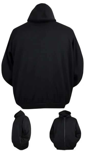 Erkek Büyük Beden 105 - 185 Kilo Arası İçin Uygun Kapüşonlu 3 İplik Şardonlu Kışlık Kalın Sweat Mont - 7