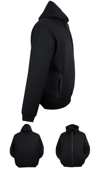 Erkek Büyük Beden 105 - 185 Kilo Arası İçin Uygun Kapüşonlu 3 İplik Şardonlu Kışlık Kalın Sweat Mont - 10