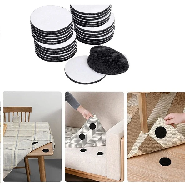 20 Li Halı Kilim Kaydırmaz Cırt Seti- Mobilya Sandalye Koltuk Kılıfı Sabitleyici Yapışkanlı - Resim 5