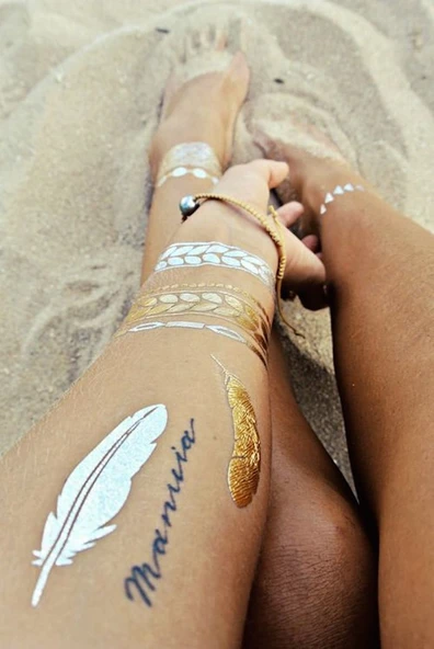 Metallic Tattoo - Metalik  Geçici Dövme Şablonu - 5