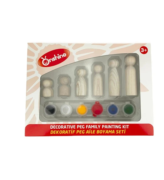 13 Parça Dekoratif Peg Aile Boyama Seti - 2
