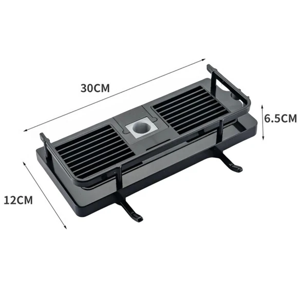 Siyah Duş Borusuna Sabitlenen Banyo Duş Rafı Şampuanlık Sabunluk Organizer - 3