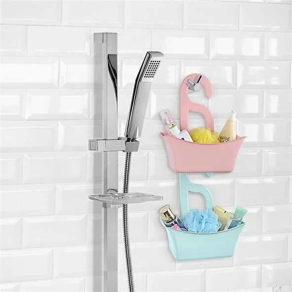 Banyo Sepeti Delikli Sepet Çok Amaçlı Sabun Şampuan Tutucu Raf - 2