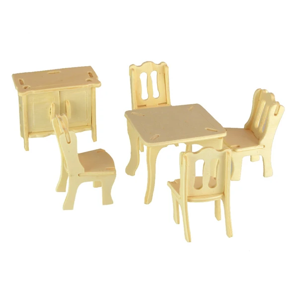 3D Ahşap Puzzle - Yemek Odası - 4