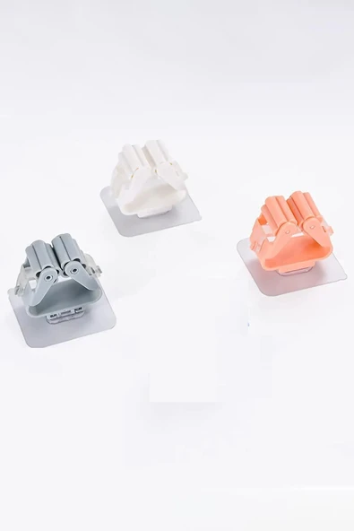 3 Lü Renkli  Yapışkanlı Mop Fırça Çek pas Sap Tutucu Organizer Mutfak Banyo Düzenleyici - 4
